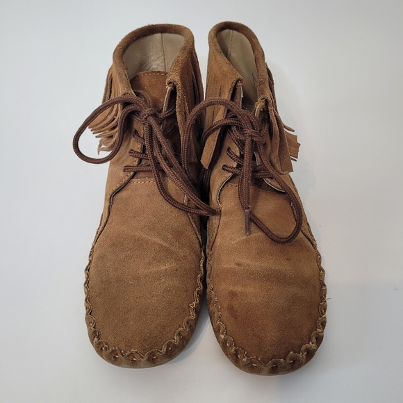 Softmoc brown mocassins with fringe in size 6 - Picture 3 of 13